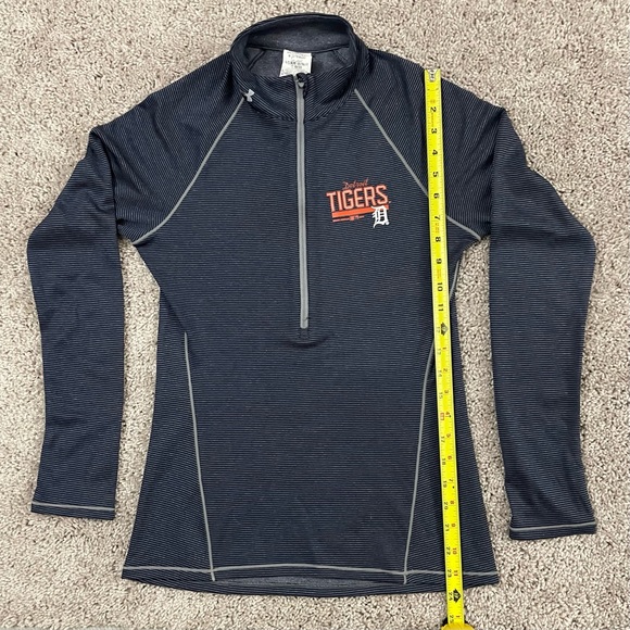 Under Armour Heat Gear Fitted Shirt Size XS Pull Over 1/2 Zip Detroit Tigers - Picture 7 of 7